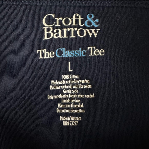 Croft & Barrow Navy Blue Cardinals T-Shirt Top Size L Casual Holiday Christmas - Picture 5 of 5